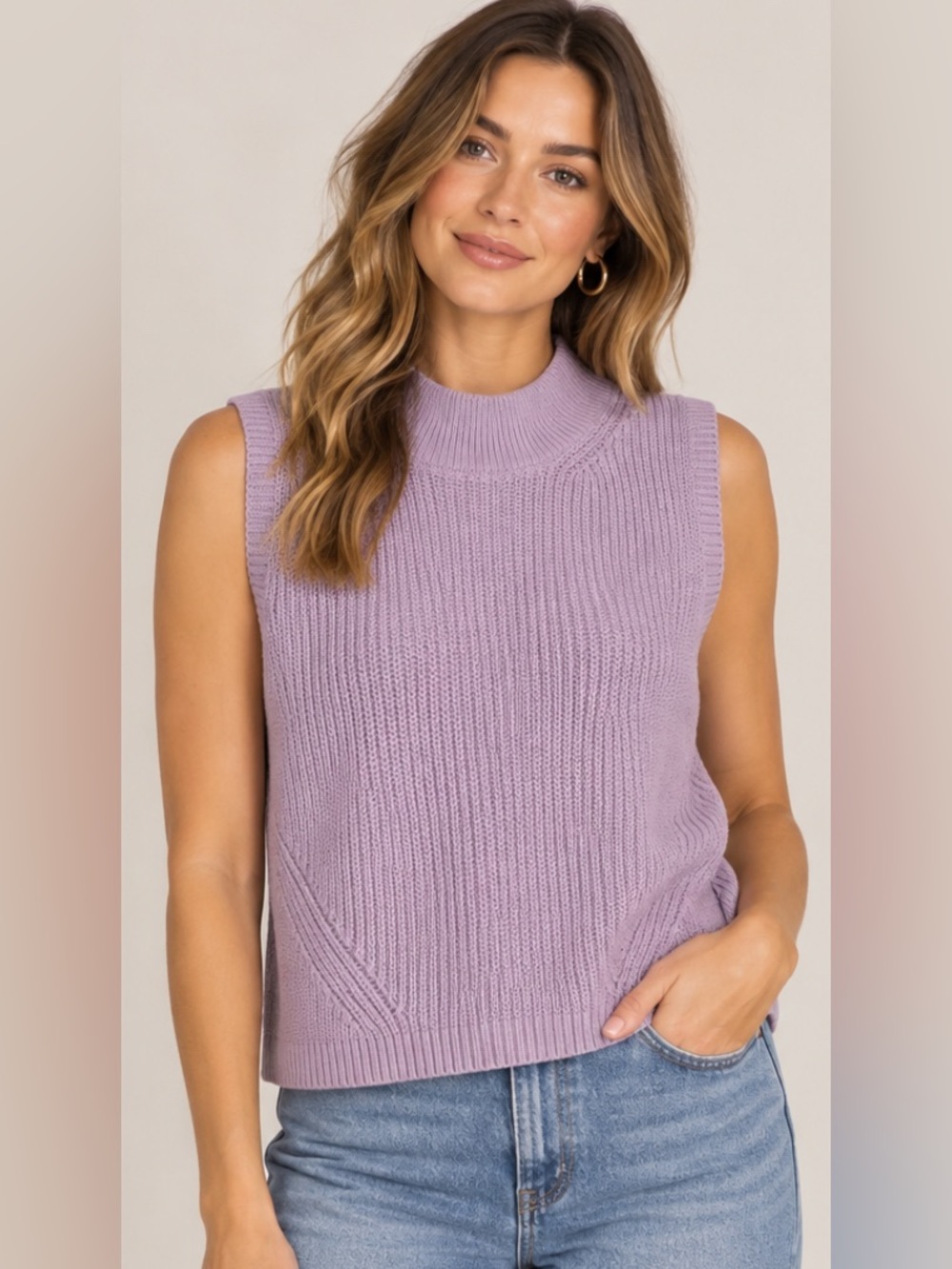 LOFT Lilac Knit Sweater Tank